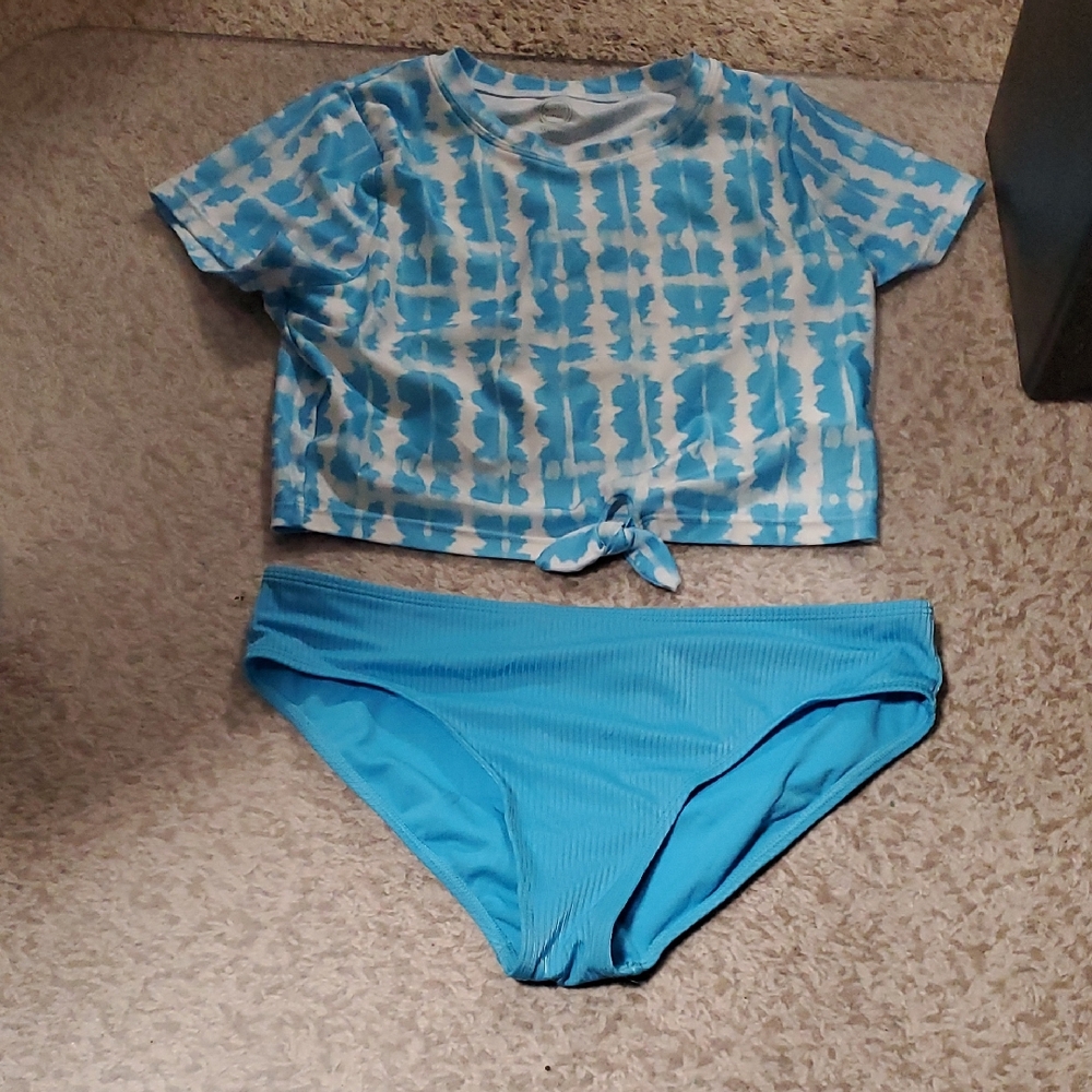 Blue Tie-Dye Bikini Set